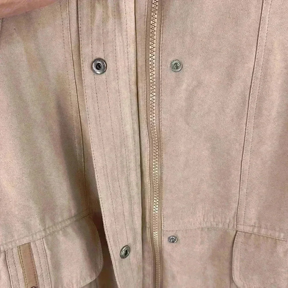 Ensign Collection Men’s Faux Suede Stripe Lined Zip up Snap up jacket Size 42/L - Picture 5 of 13